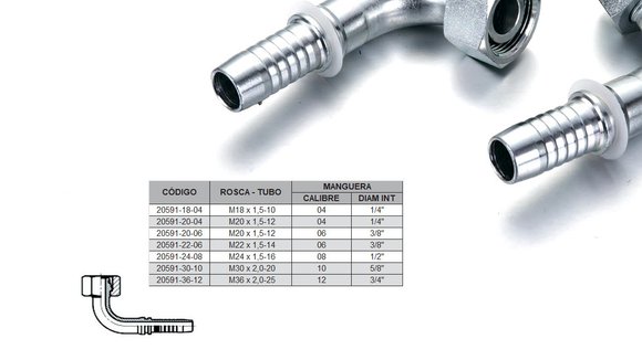 Imagen de HEMBRA CURVO 90° M20 X 1,5-12 06 3/8'' DKO